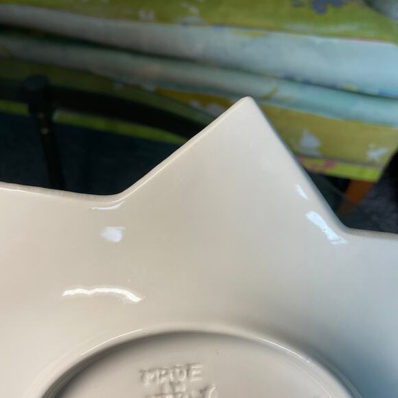 Vietri (Italy)Green Gold Star Accent Dessert Plate - Picture 5 of 16